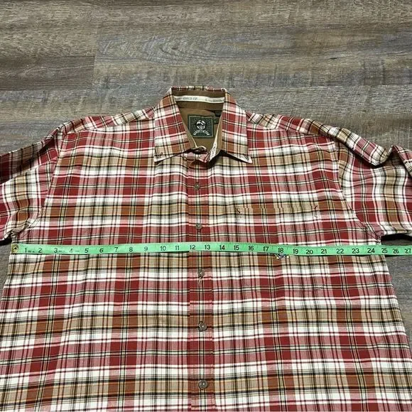 Cinch Shirt Men's Large Red Tan Plaid Long Sleeve Rodeo Western button up Miller - Picture 3 of 8